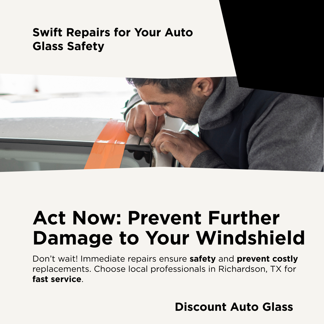 Finished auto glass after cracked repair in Richardson TX