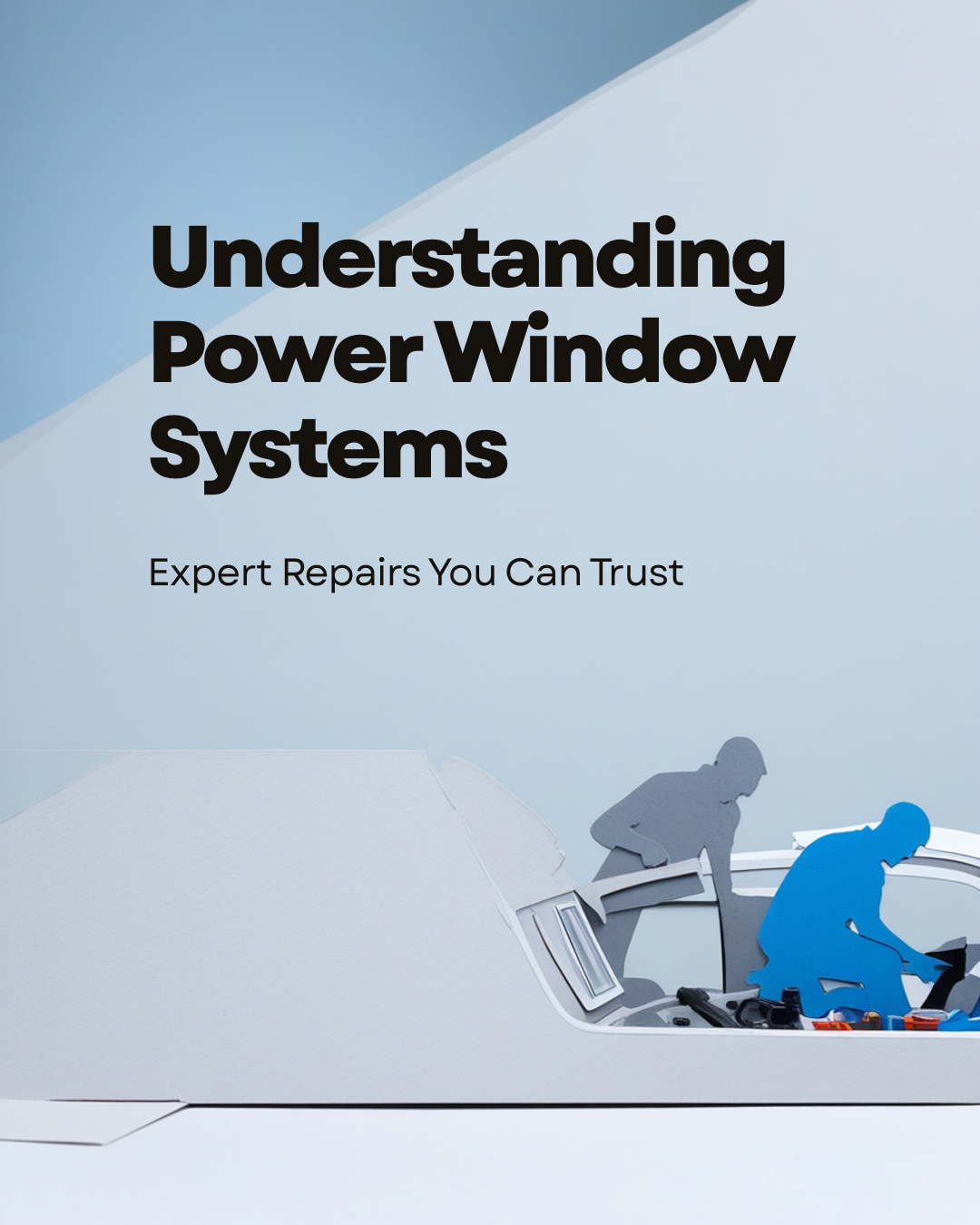 Auto glass technician fixing broken power window in Richardson TX