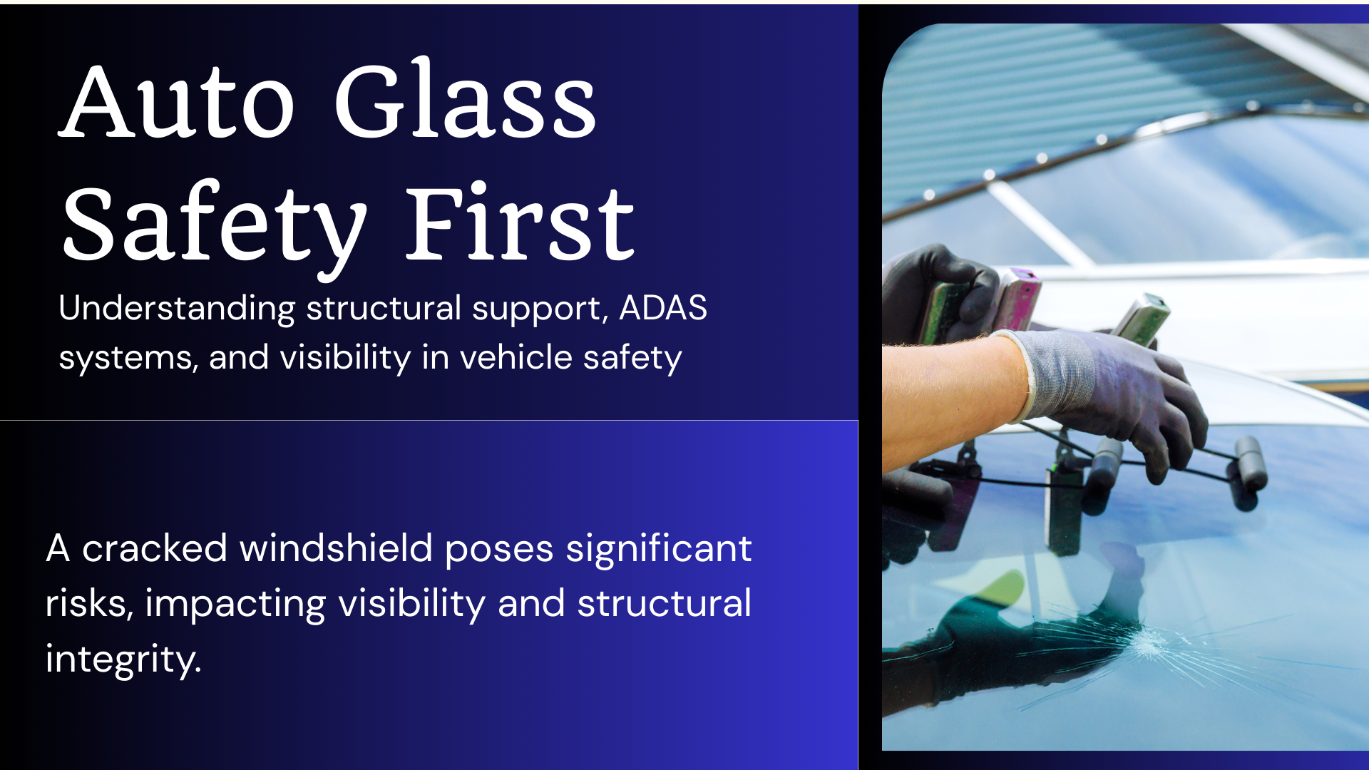 Close-up of windshield replacement process with ADAS calibration in Georgetown, Texas