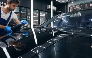 How to Find the Best Local Auto Glass Repair Shop certified technician inspecting windshield