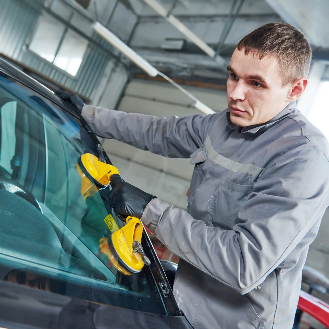 Windshield Cost repair assessment by technician