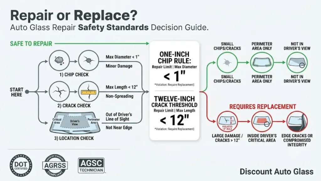 auto glass repair safety standards FMVSS compliance inspection checklist
