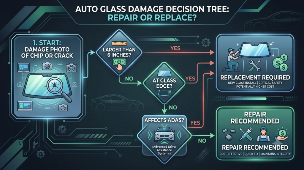 Expert Auto Glass Repair technician installing OEM-quality windshield with precision adhesive application