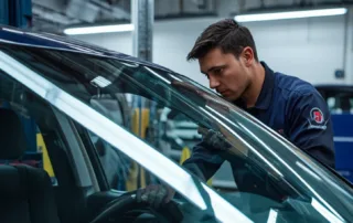 Right Auto Glass Repair Shop technician performing ADAS calibration