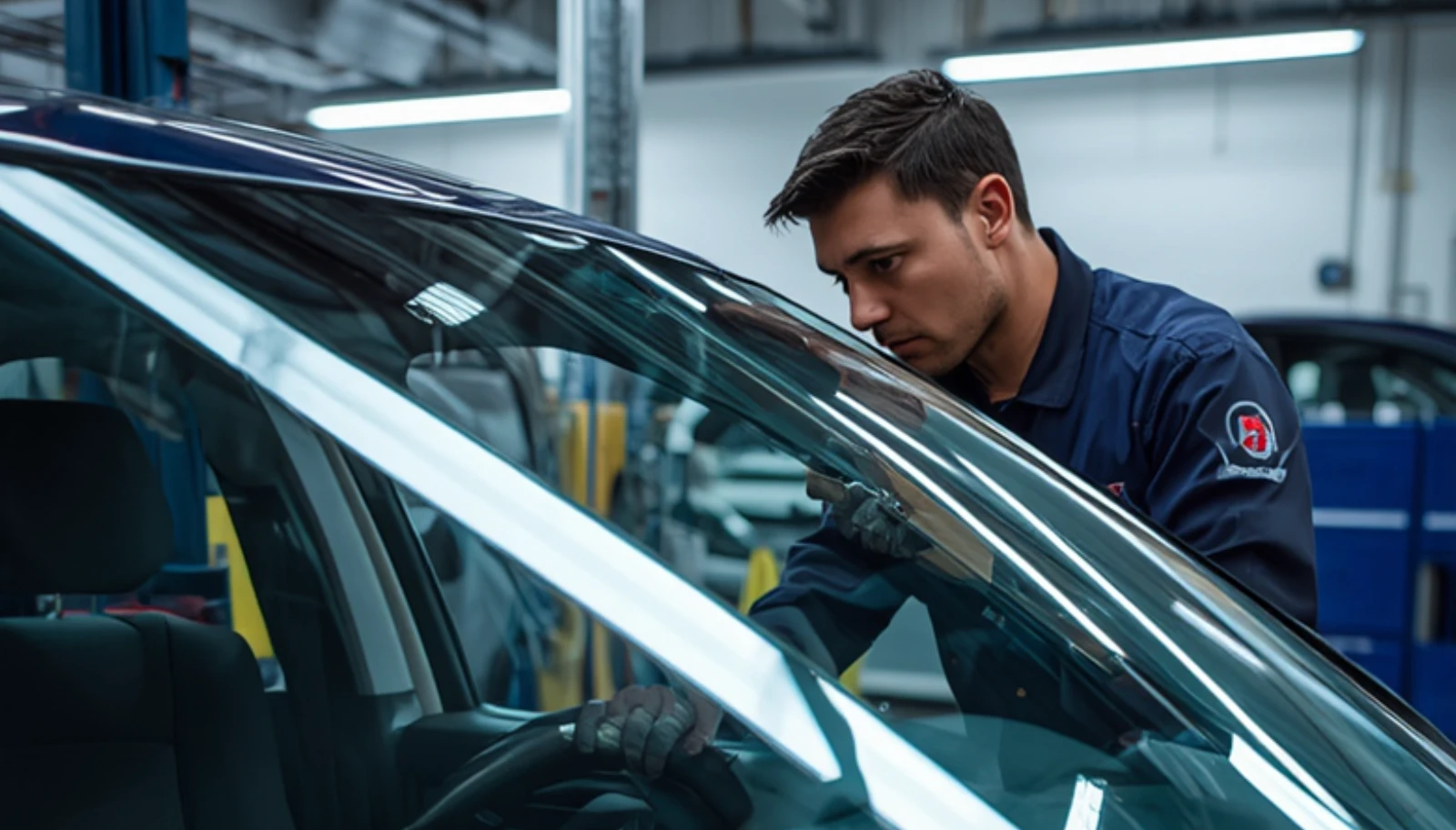 Right Auto Glass Repair Shop technician performing ADAS calibration